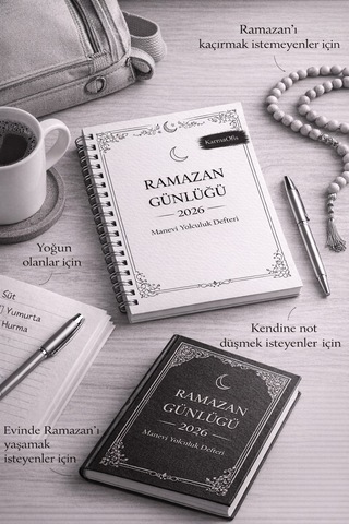 Ramazan Günlüğü 2026 Manevi Yolculuk Defteri A5 Spiralli Beyaz