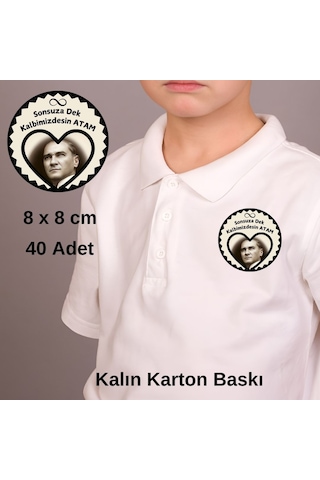 10 Kasım Atatürk'ü Anma Günü Yaka Kartı 02 40lı Paket