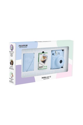 Fujifilm Instax Mini 12 Fotoğraf Makinesi + 10'lu Film + 28'li Mini Albüm Mavi
