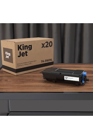 Kingjet Kyocera Uyumlu Tk-3160xl Yüksek Kapasiteli 20'li Paket Çipli Uyumlu Toner Ecosys M3645dn
