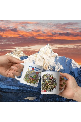 Nepal Kupa Bardak 2 Adet Seyahat Hatıra Nepal Mug