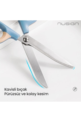Nusıgn Makas 180 Mm Paslanmaz Çelik Mavi Güç Tasarruflu Makas