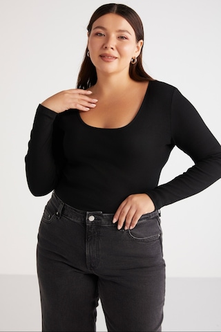 ETHIQUET VERSAYBB Kadın Regular Slim Beyaz Siyah Büyük Beden Body