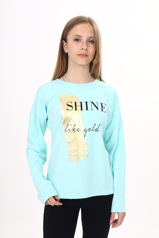 Toontoy Kız Çocuk Sweatshirt Shine Varak Baskılı Su Yeşil