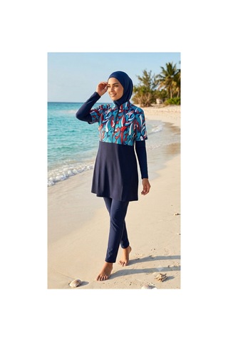 Trendol Fashion Life Desenli Haşama Takımı / Deniz/havuz/ Renkli Haşama Lacivert Lacivert