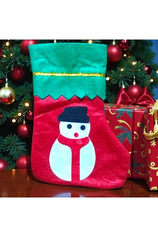 Küçük Boy 23 Cm Kardan Adam Noel Çorabı Kardan Adam Figürlü Çorap Yılbaşı Süsleri Kardan Adam Çorap