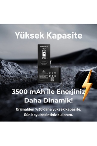 Morfide Apple Uyumlu iPhone X 3500mah Yüksek Kapasiteli Batarya