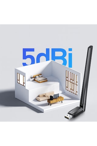 Wi-fi 6 Usb Kablosuz Ağ Adaptörü 1200mbps Hız Harici Antenli Pc & Laptop Uyumlu Kolay Kurulum