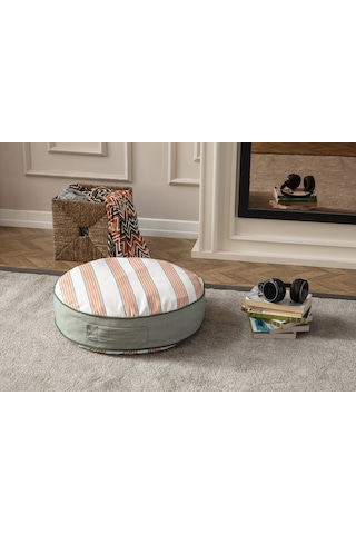 Taşınabilir Şerit Desenli Puf, Yer Minderi, 60x60cm Balkon Ve Ter