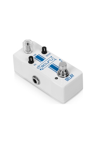 Geeksen Gitar Gecikme Efekti Pedalı Zaman/ses/tekrar Kapsamlı Kontroller Dc 9v 6.35mm Giriş/çıkış Arayüzü Ge Beyaz