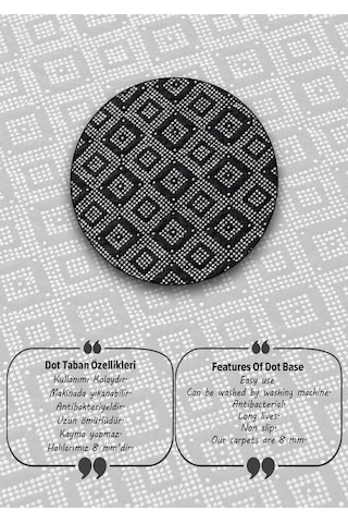 Chilai Home Black Frame 3'lü Set Banyo Halısı Djt Renkli