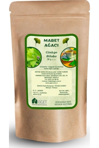 Eget Kurutulmuş Mabet Ağacı Ginkgo Biloba Yaprağı 20 G