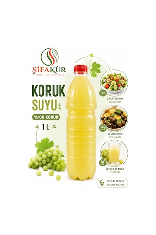 Koruk Suyu 1 L Ekşi Üzüm Suyu Salata ve Yemek İçin