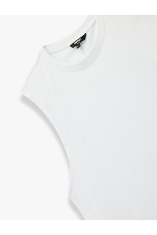 Koton Regular Fit Kolsuz Bisiklet Yaka Pamuklu Basic Atlet Beyaz 6sam30002mk Beyaz