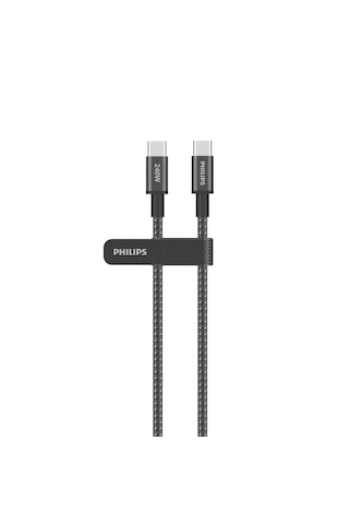 Philips DLC7060C/00 USB-C to USB-C Şarj ve Veri Kablosu 2 m, 240W PD 3.1, 5A, Örgülü, USB 2.0