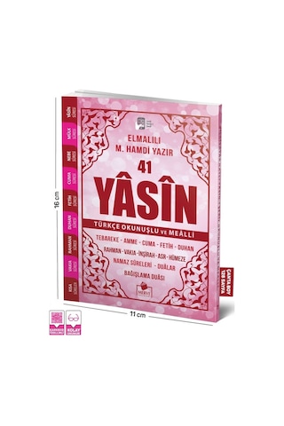 Yasini Şerif Pembe Renk Türkçe Okunuşlu Ve Mealli Çanta Boy