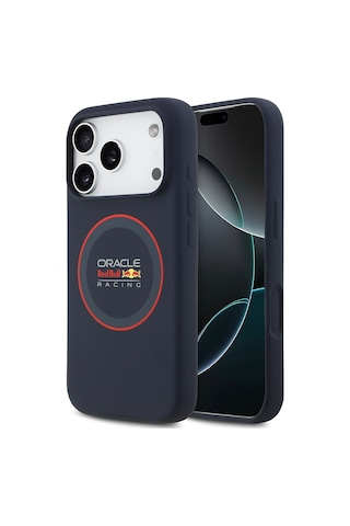 Apple Uyumlu iPhone 17 Pro Max  Kılıf Redbull Lisanslı M-safeli Kırmızı Halka Ve Logo Silikon Kapak Laciver Lacivert