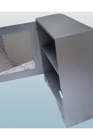 Hobi Adn 90354 Model Dekoratif Tezgah Telli Dolap Gümüş Gri Renk Ahşap Mdf Elyapı