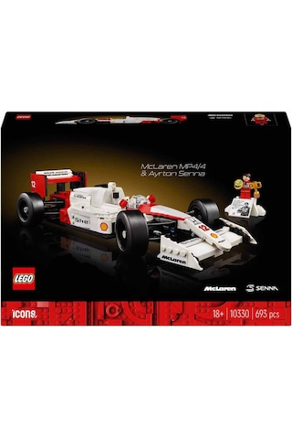 LEGO® Icons McLaren MP4/4 ve Ayrton Senna 10330 Araç Tutkunu Yetişkinler için Koleksiyonluk Yaratıcı Model Araba Yapım Seti - 693 Parça