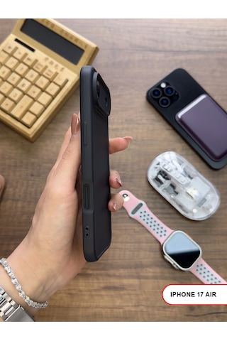 Apple iPhone 17 Air Uyumlu Kamera Korumalı Darbeye Dayanıklı Renk Atmayan Keep Silikon Kılıf Siyah