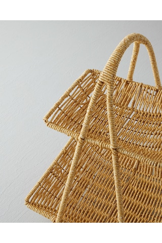 English Home Wicker Plastik Rattan Katlı Servis 26x22x36 Cm Açık Kahverengi Açık Kahverengi