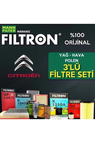 Citroen C-Elysee 1.6 Hdi Filtron Filtre Bakım Seti 2013 - 2020 (495301197)