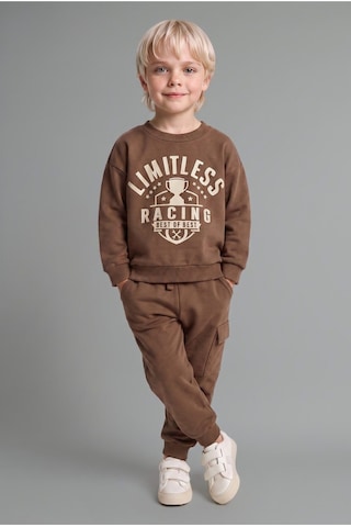 Defacto Erkek Bebek 2li Takım Baskılı Sweatshirt Eşofman Altı G5132a525wnbn589 Kahve-bn589