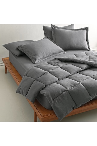 Puffy Mabel Çift Kişilik Comfort Uyku Seti - Antrasit Gri