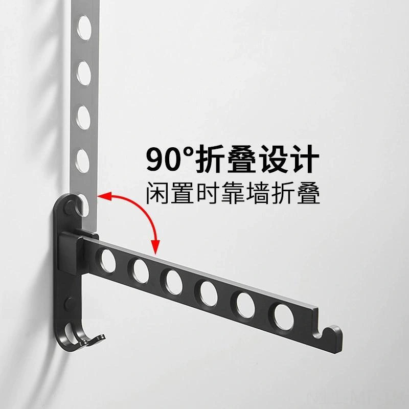 Mufunye Boru Alüminyum Perde Kurmalı Çekmece, Dormatoary Banyo Balkon Gizli Giysi Kurutma Aleti, Delme Yok, Kolay Kurulum Siyah