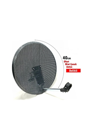 Antenci 40cm Delikli Mini Karavan Çanak Anteni - Antrasit