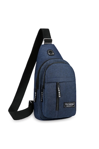 Moda Taşınabilir Erkek Omuz Çantası-mavi