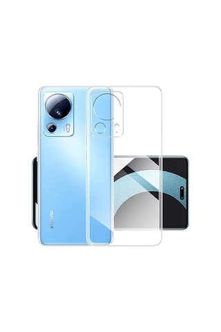 Fitcase Xiaomi 13 Lite Kılıf Kamera Korumalı Silikon Şeffaf Arka Kapak