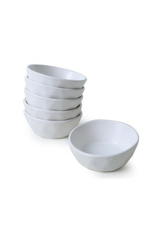 Keramika Mat Beyaz Kristal Çerezlik / Sosluk 12 Cm 6 Adet 022