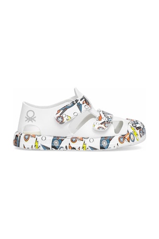 Benetton Bn-1410 Patik Erkek Çocuk Düz Sandalet Beyaz - Mavi Beyaz - Mavi