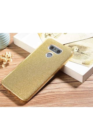 LG Uyumlu G6 Kılıf Zore Shining Silikon Gold