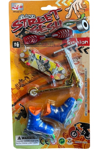 Mini Parmak Kaykay, Paten Ve Scooter Oyun Seti 3+ Yaş Çok Renkli