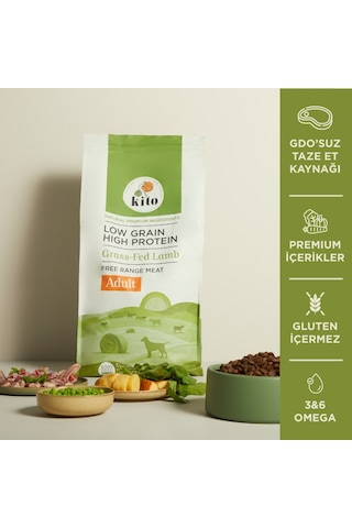 Kito Doğal Besi Kuzu Etli Yetişkin Köpek Maması 7 KG