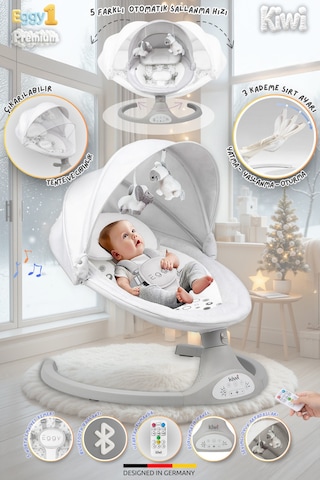 Kiwi Eggyone Elektrikli Otomatik Sallanan Bebek Ana Kucağı, 5 Farklı Sallanma Hızı, Oyuncaklı- Dove Kiwi Eggyone Elektrikli Otomatik Sallanan Bebek Ana Kucağı, 5 Farklı Sallanma Hızı, Oyuncaklı- Dove