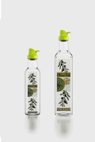Renga Oslo Yeşil Kapaklı Desenli 250 Ml Ve 500 Ml 2'li Cam Yağlık Seti 152005 Yeşil