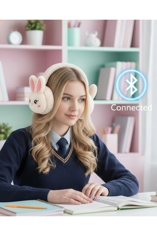 Mey İthalat Kablosuz Tavşan Tasarımlı Bluetooth Kulaklık Tf Kart Destekli