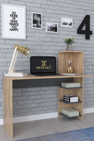 Tower Bilgisayar Masası, Pc Masası, Raflı Çalışma Masası - Meşe Diğer