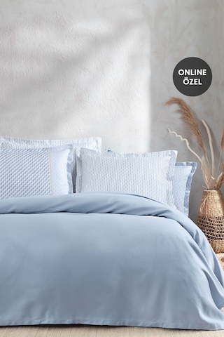 Yataş Pinto Çift Kişilik Bambu Pike Takımı - Mavi