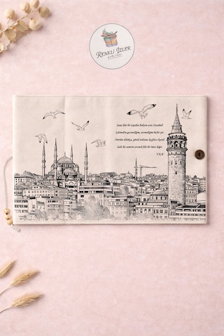 Kitap Kılıfı Ve Metal Kitap Ayracı Seti Sana Dün Bir Tepeden Baktım Aziz İstanbul