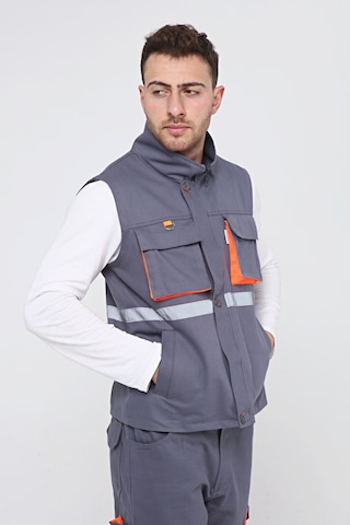 Uniprom Yelek 4 Cepli  Kumaş Yazlık Gri