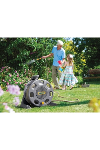 Hozelock 2412H 15 m 1/2" Hortumlu 30 m Kapasiteli Hortum Toplama Sarma Makara Seti