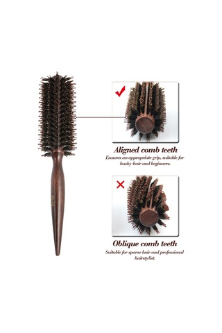 Lemestar Kuru Saç Dönüştürücü: Ahşap Gövde Fön Uyumlu Saksı Şekilli Saç Tarak, Saç Derisini Masaj Ederek Kıvırık Oluşturur, Kalın Saçlar İçin Uygun