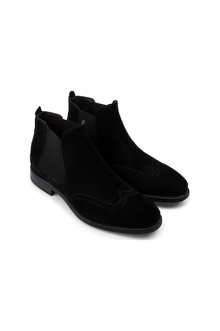Deery Hakiki Süet Siyah Erkek Chelsea Bot - 01622msyhc12
