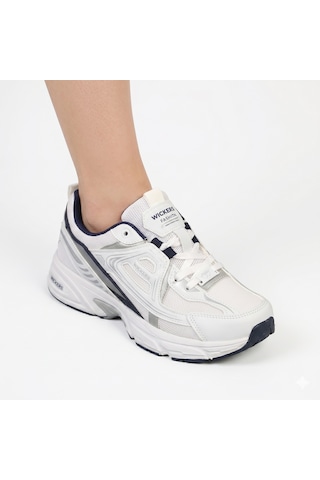 Wickers 3001 Beyaz Laci Unisex Sneakers Spor Ayakkabı Beyaz - Lacivert