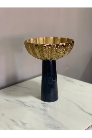 Gold Sıyah Dekor Kase 20x26 Cm