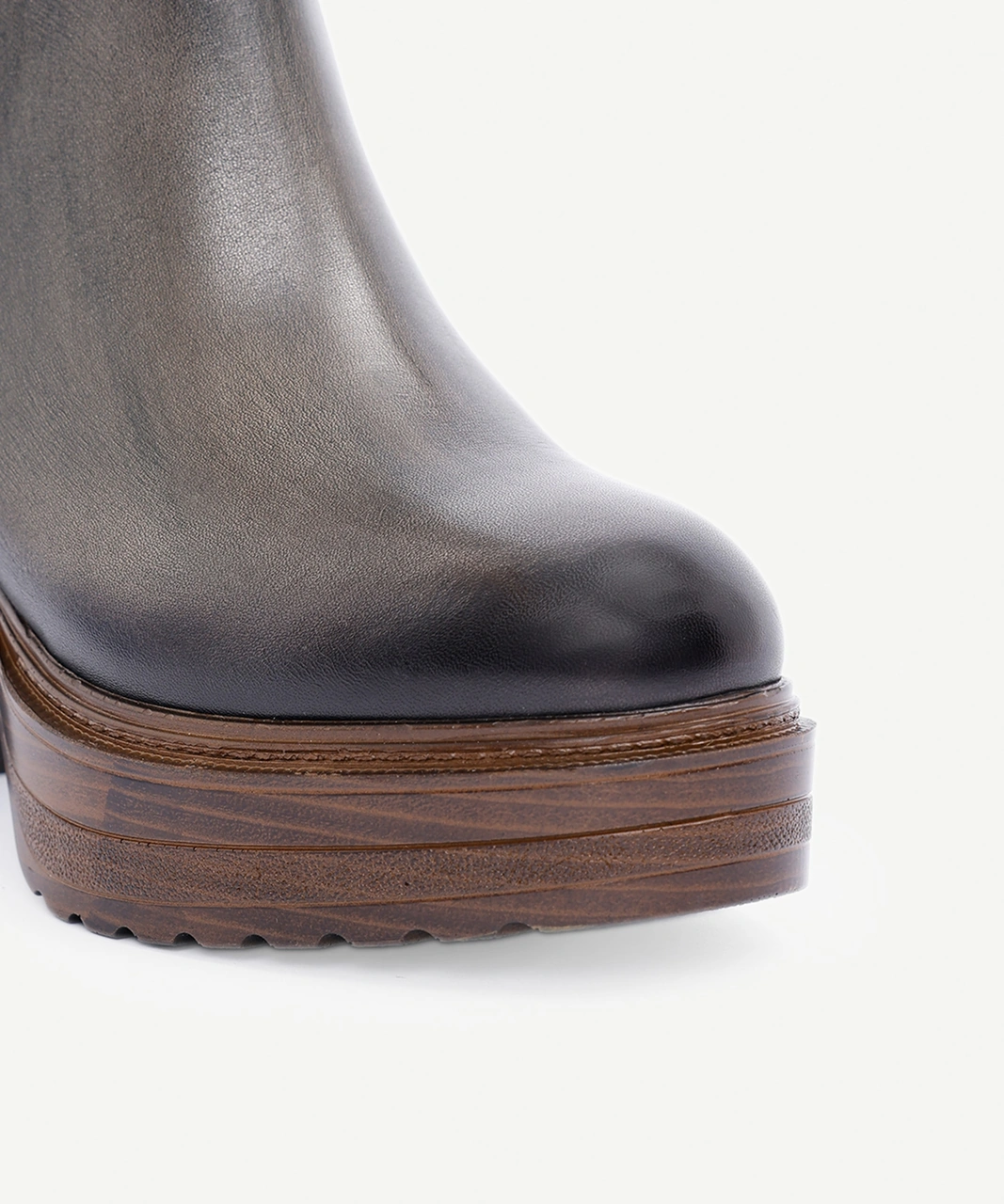 Yargıcı Kalın Dolgu Topuklu Deri Bot 25kkay4017x 059 Gri